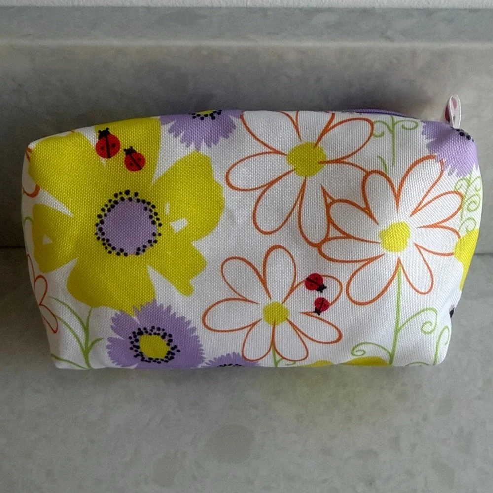 Clinique Floral Cosmetic Bag with Zipper
